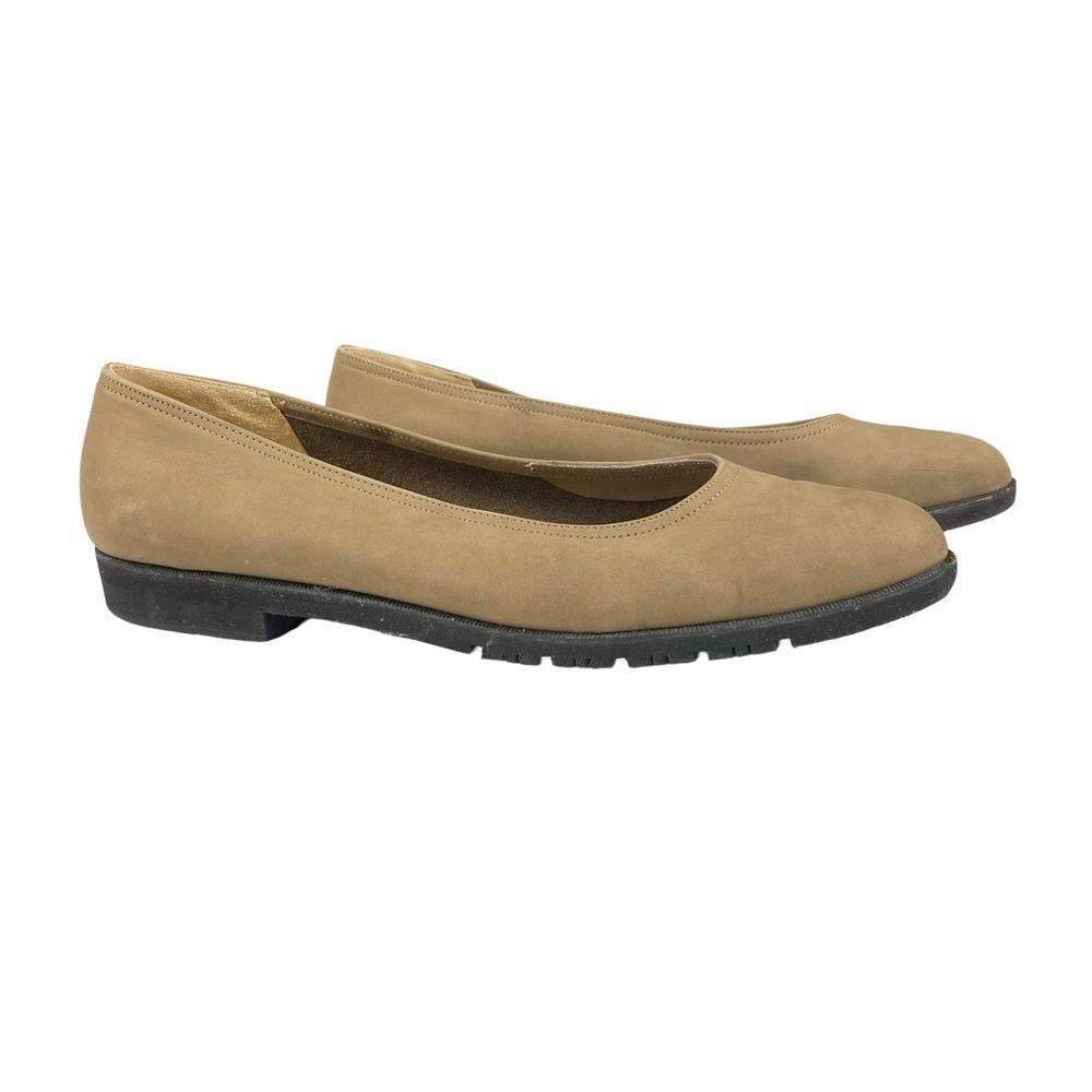 Salvatore Ferragamo Tan Suede Ballet Flats‎ Women Size 9.5 Classic Luxury